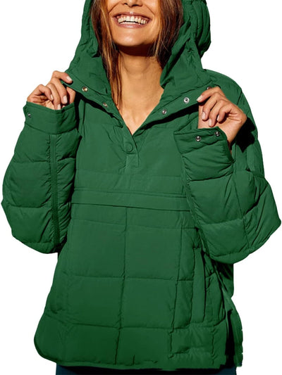 Meia | Warme Hoodie-Daunenjacke für Frauen – Dick und Baumwollgepolstert