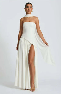 Elfriede | Brautmutterkleid ärmelloses A-Linien Maxi-Abendkleid mit Beinschlitz – 5