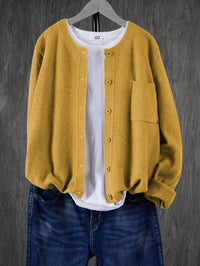 Poppy - Oversize Casual Strickjacke – Gelb