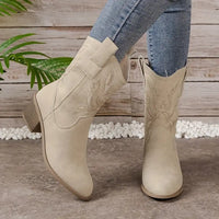 Damen Cowboystiefel | Elegante – Beigeweiß