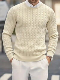 Jonty – Gestrickter Langarm Rollkragenpullover – Beige