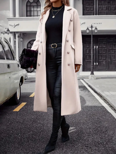 Liaquen | Modebewusster Trenchcoat mit Gürtel und Pelzbesatz