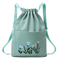 Praktischer, leichter Rucksack für Damen | Kordelzug – Grün