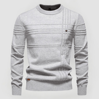 DAREK - STRICKPULLOVER MIT RUNDAUSSCHNITT – Hellgrau