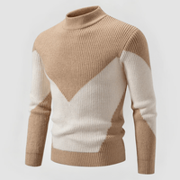 MAIK - ENG ANLIEGENDER STRICKPULLOVER – Beiger Diamant