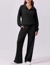 SASKIA - PULLOVER UND WEITE JOGGINGHOSE – Schwarz