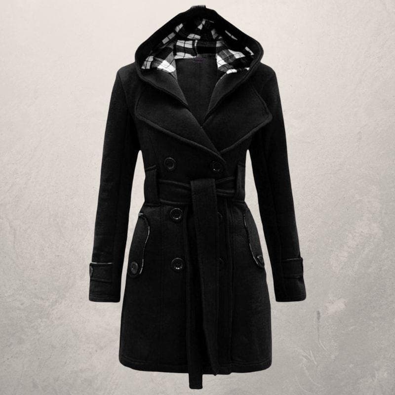 Lehmann Modehaus | Damen Kaschmirmantel mit Kapuze und Gürtel