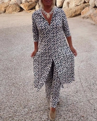 Camilla | Geometrisches Eleganz-Set – Grau