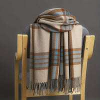 Scaffi - Karierter Kaschmir Schal – Beige