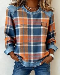Célia – Sweatshirt „Patchwork Daring“ – Orange