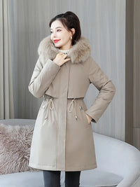 Keylis | Warm & Style – Parka-Jacke mit Kordelzug – Khaki