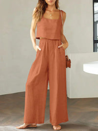 Sofia | Komfortables Damen Set aus Top und Hose – Orange