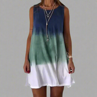 Welflinde | Stylisches Minikleid im angesagten Tie-Dye-Design – Blau