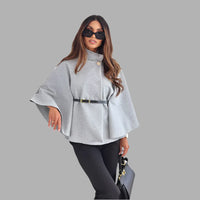 ROMILDA - MANTELJACKE MIT GÜRTEL – Grau