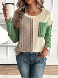 SCHICKER FARBBLOCK RUNDHALS-PULLOVER FÜR DAMEN | MODERN, VIELSEITIG, KOMFORTABEL – Gemischte Farben