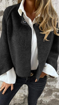 Koralin | Damen Wollmantel – Schwarz