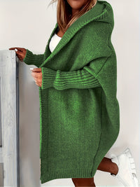 Leycira | Schwarzer Kapuzenstrickjacke – Grün