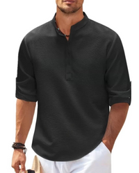 Herren Stilvolles Lässiges Hemd | Modern Fit – Schwarz