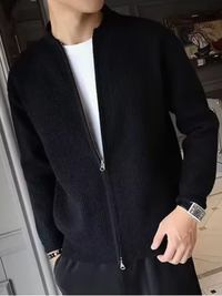 MARENZO – Der strick-cardigan für moderne männer – Schwarz