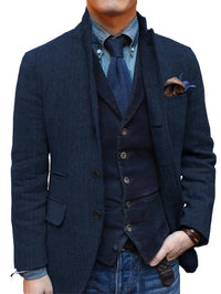 Dvian – Elegante Jacke Mit Knöpfen – Blau