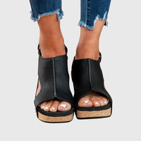 Greta | Damen Orthopädische Plattform Sandalen Komfort Sommer Aktiv – Schwarz