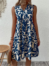 Sorene | Elegantes Fließendes Kleid mit Blumenmuster – Blau