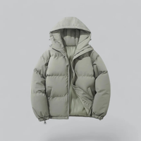 Herrenwinterjacke mit Kapuze | Reißverschlussform – Grün