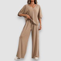 Evelin | Lose Passform Lounge Set – Beige