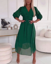 Cindy™ | Leichtes Seidenchiffonkleid – Grün