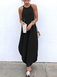 COSIMA - LANGES ÄRMELLOSES KLEID – Schwarz