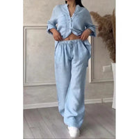 Kelen™ | Urban Stilvolles Hemd und Hosen-Set – Helles Blau