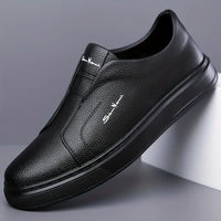 Leder Slipper Schuhe – Schwarz