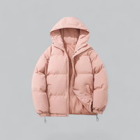 Herrenwinterjacke mit Kapuze | Reißverschlussform – Rosa