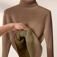 Élise – lässiger und minimalistischer Rollkragenpullover – Dunkelbraun