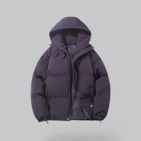 Herrenwinterjacke mit Kapuze | Reißverschlussform – Lila
