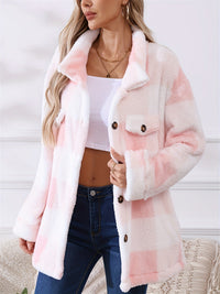 Laura | Stylischer Damen-Teddy-Wintermantel warm – Rosa