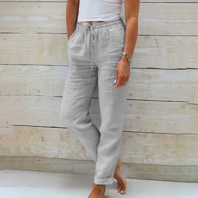 Bersha Leinenhose | Sommerliche luftige Leinenhosen Damen in Leinenoptik