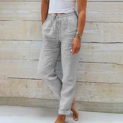 Bersha Leinenhose | Sommerliche luftige Leinenhosen Damen in Leinenoptik