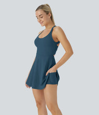 Solina - Leicht tailliertes Sommerkleid – Meeresblau