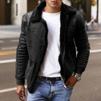 Herren Jahrgang Bomber Jacke | Warme – Schwarz