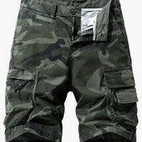 Herren-Bermudashorts mit Camouflage-Design und Taschen – Oliv