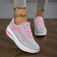 Sommer-Sneaker für Damen - Trendige bequeme Schuhe für Einlagen – Grau/Rosa