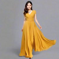 Karmilda | Elegantes Chiffon-Abendkleid für Damen – Gelb