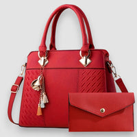 Lucy | Elegante Handtasche mit abnehmbarem Riemen – Rot