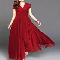 Karmilda | Elegantes Chiffon-Abendkleid für Damen – Rot
