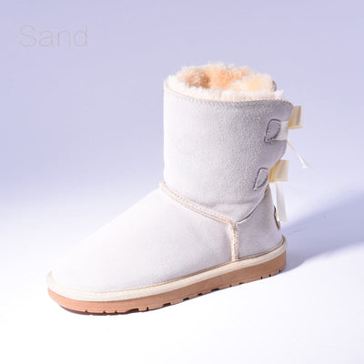 Lela | Warme Schneestiefel mit Fell und Schleifen für Frauen