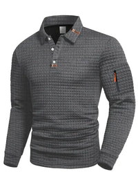 Ephraim – Strukturiertes Poloshirt Mit Ärmeltasche – Grau