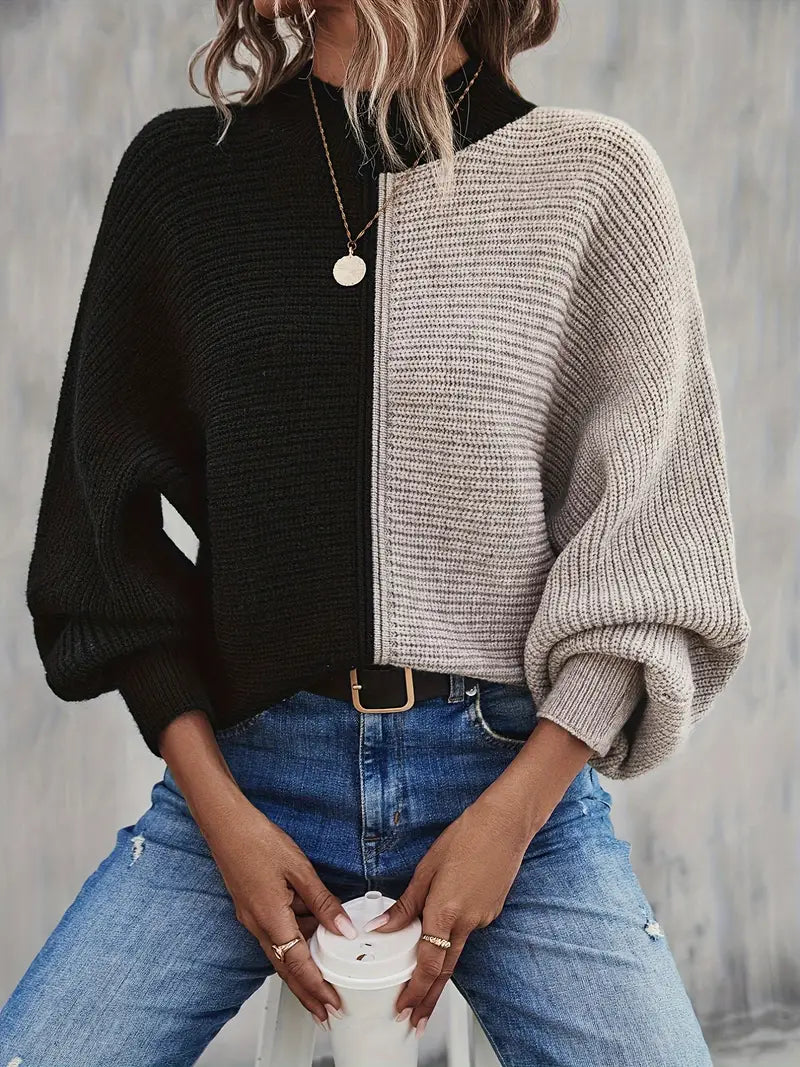 Climara | Modischer Pullover in Kontrastfarbe