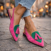 Belvara - Hochwertige Slingback-Ballerinas – Pink und Grün
