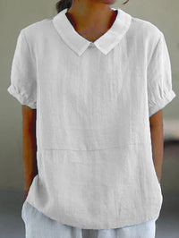 JASMINA - LOCKERE LEINENBLUSE – Weiß